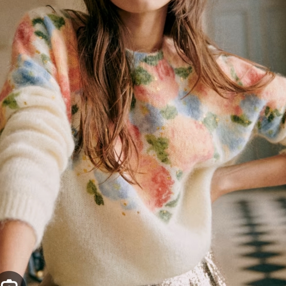 Sezane Malory Jumper Pastel Floral